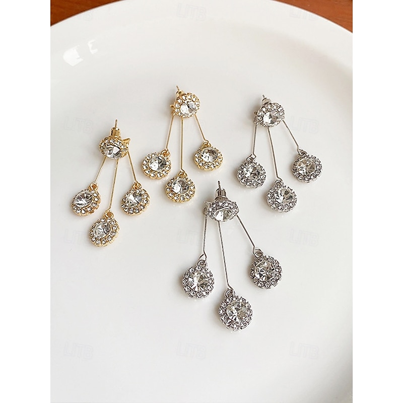 Elegant Crystal Dangle Earrings for Women – Sparkling Rhinestone Drop Earrings, Stylish Jewelry for Parties, Weddings and Special Occasions4