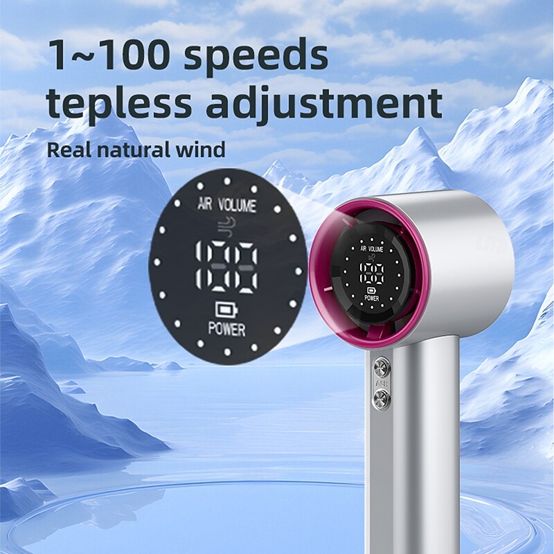 Portable High-Speed Fan Ultra-High Wind, 1–100 Stepless Speeds, LED Digital Display, Smart Touch Control, Anti-Loss Lanyard3