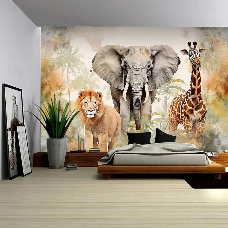 African Animals Hanging Tapestry Wall Art Large Tapestry Mural Decor Photograph Backdrop Blanket Curtain Home Bedroom Living Room Decoration3