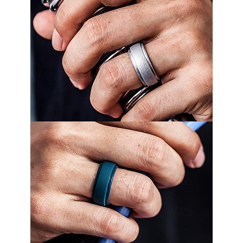 Matte Black Silicone Ring for Men – Comfortable & Durable Wedding Band, Stylish Rubber Ring for Active Lifestyle, Sports, Work & Daily Wear2