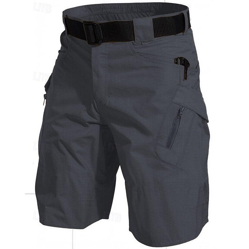 Men's Tactical Shorts Cargo Shorts Shorts Summer Shorts Hiking Shorts Multi Pocket Zipper Pockets Plain Comfort Wearable Knee Length Outdoor Sport Daily Fashion Casual Black Brown3