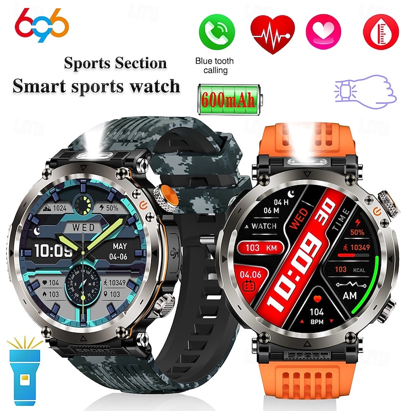 696 HT30 Smart Watch 1.7 inch Smartwatch Fitness Running Watch Bluetooth Pedometer Call Reminder Sleep Tracker Compatible with Android iOS Men Hands-Free Calls Message Reminder IPX-0 52mm Watch Case - Main Image