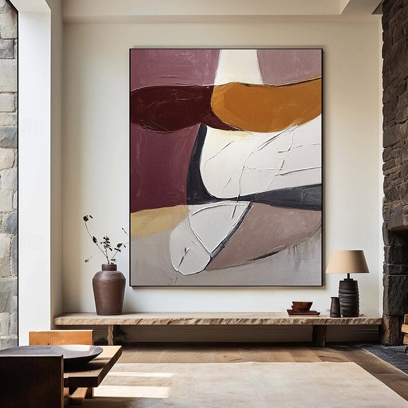 Large oil painting handmade Brown abstract oil painting handmade Grey oil painting handmade modern painting modern artwork office art for living room office wall decoration