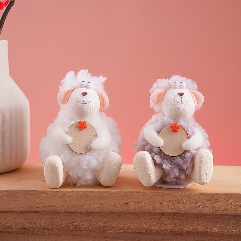 Cute Wooden Sheep Decor – Islamic Festival Table Ornament with Writable Sign for Ramadan & Eid, Adorable Gift for Celebrations & Party Decorations3