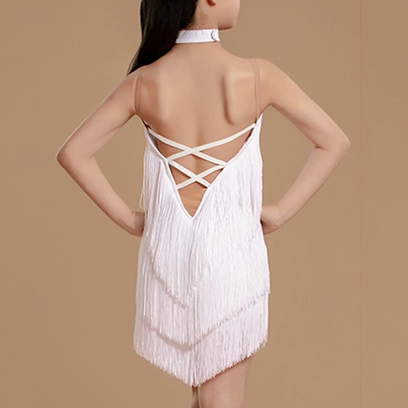 Kids' Dancewear Dress Tassel Girls' Performance Daily Wear Sleeveless Lycra2