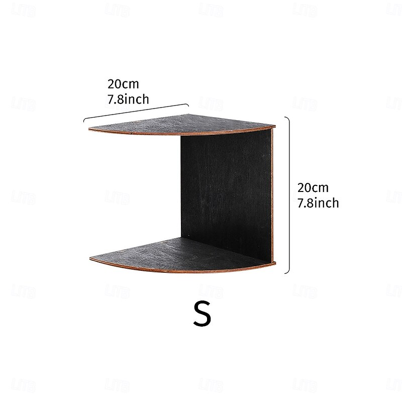 Wall-Mounted Triangle Corner Shelf – 5-Tier Semi-Circular Wooden Storage Rack for Books and Decor2