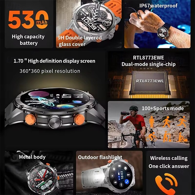 CF55 Smartwatch Heart Rate Sleep Monitoring Bluetooth Call LED Flashlight Information Push Sports Watch2