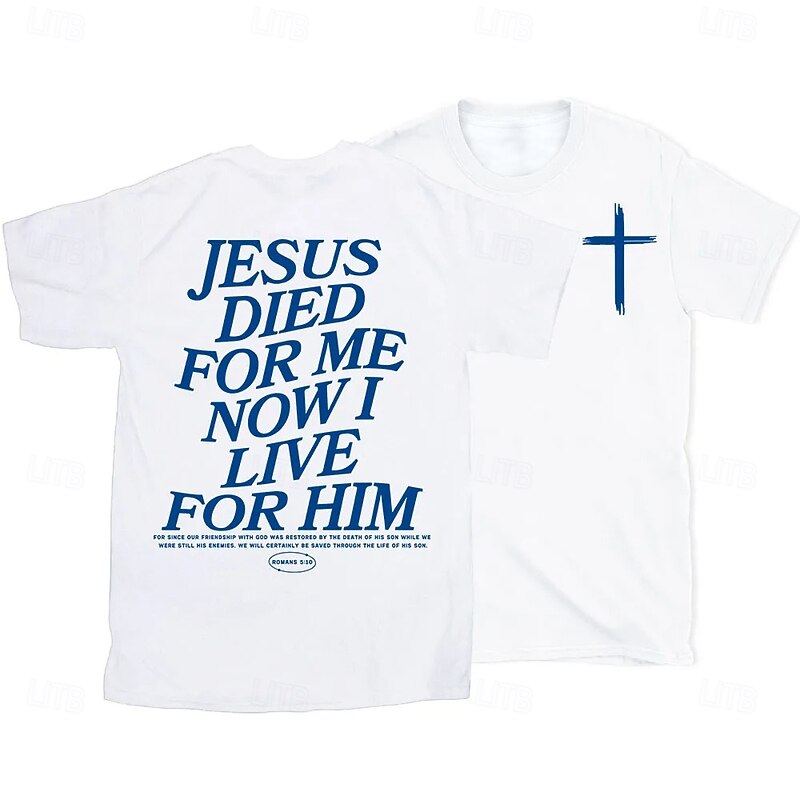 Easter Men's Jesus T Shirt Short Sleeve T shirt 3D Print Crew Neck Shirt Designer Casual Party Holiday Light Blue Black White Summer Spring Clothing Apparel S M L XL XXL XXXL2