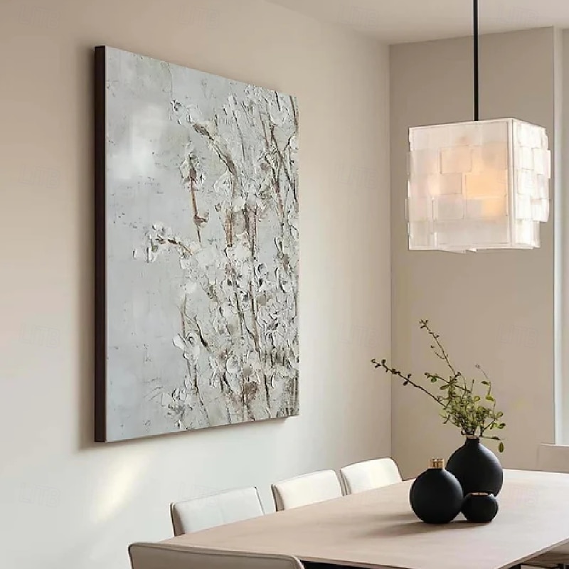 Large Flower Landscape Oil Painting On Canvas hand painted Pastel Floral Painting handmade Spring Flower Scenery Painting Large Wall Art painting for Living Room Decor3