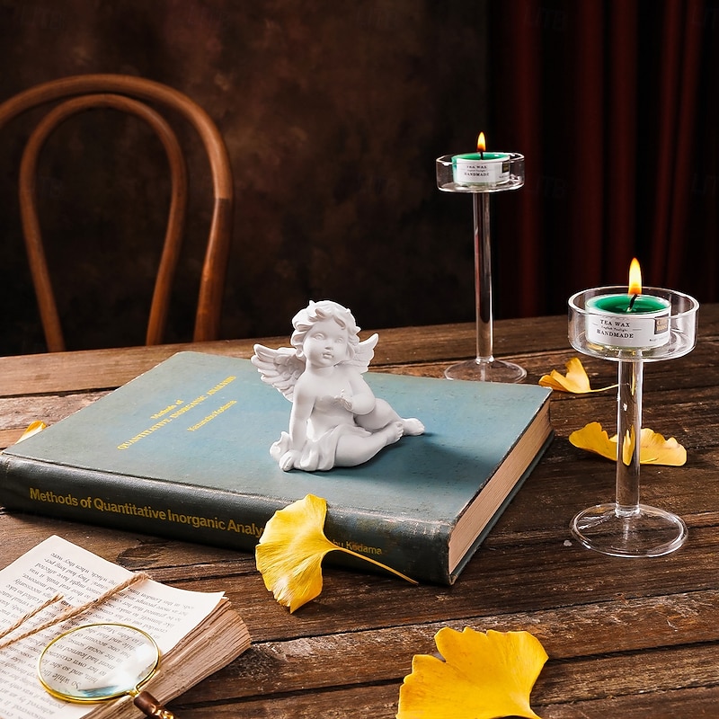 Vintage Angel Resin Figurine, Elegant Tabletop Decoration, Retro Home Decor Accent for Living Room, Store, and Restaurant Display2