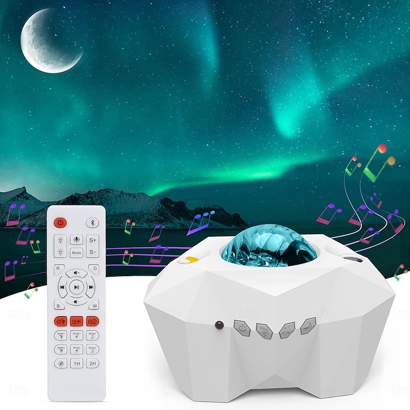 Star Projector with Bluetooth Speaker Remote Galaxy Projector Northern Lights Aurora Projector with Moon Star Night Light Projector for Bedroom Home Theater Kids Adults Game Room Parties2
