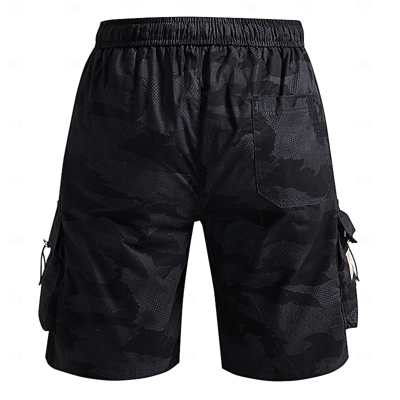 Men's Cargo Shorts Outdoor Shorts Camping Shorts Camo Shorts Hiking Shorts Elastic Waist Multi Pocket Straight Leg Camouflage Moisture Wicking Wearable Knee Length Outdoor Casual Daily Fashion2