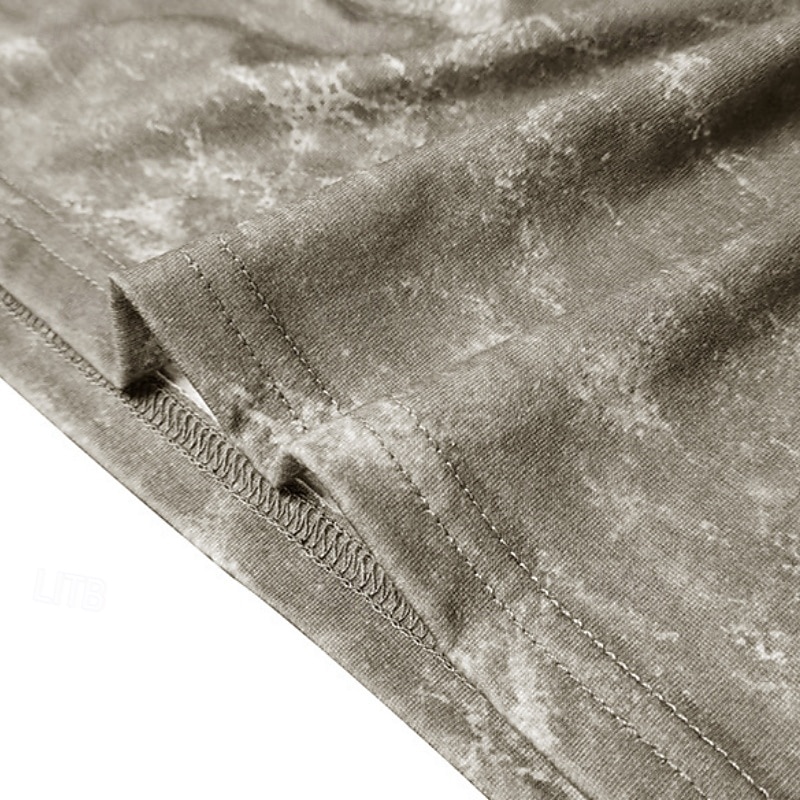 Men's Tie Dye Printed T Shirt Henley Shirt Short Sleeve Sports Fashion Designer Outdoor Street Casual Summer Green Henley Henley T-Shirt2