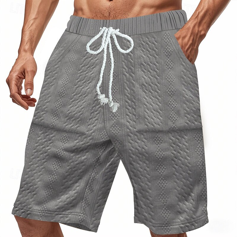 Men's Sweat Shorts Shorts Bermuda shorts Casual Shorts Pocket Drawstring Elastic Waist Plain Comfort Breathable Knee Length Casual Daily Gym Sports Athleisure Black White Micro-elastic2