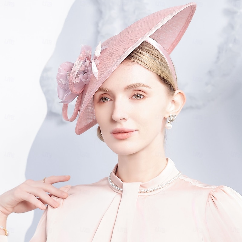Hats Sinamay Bowler / Cloche Hat Sun Hat Saucer Hat Wedding Tea Party Elegant Wedding With Bowknot Floral Headpiece Headwear3