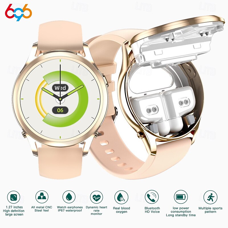 696 X17MINI Smart Watch 1.27 inch Smartwatch Fitness Running Watch Bluetooth Call Reminder Sleep Tracker Heart Rate Monitor Compatible with Android iOS Women Men Hands-Free Calls Message Reminder