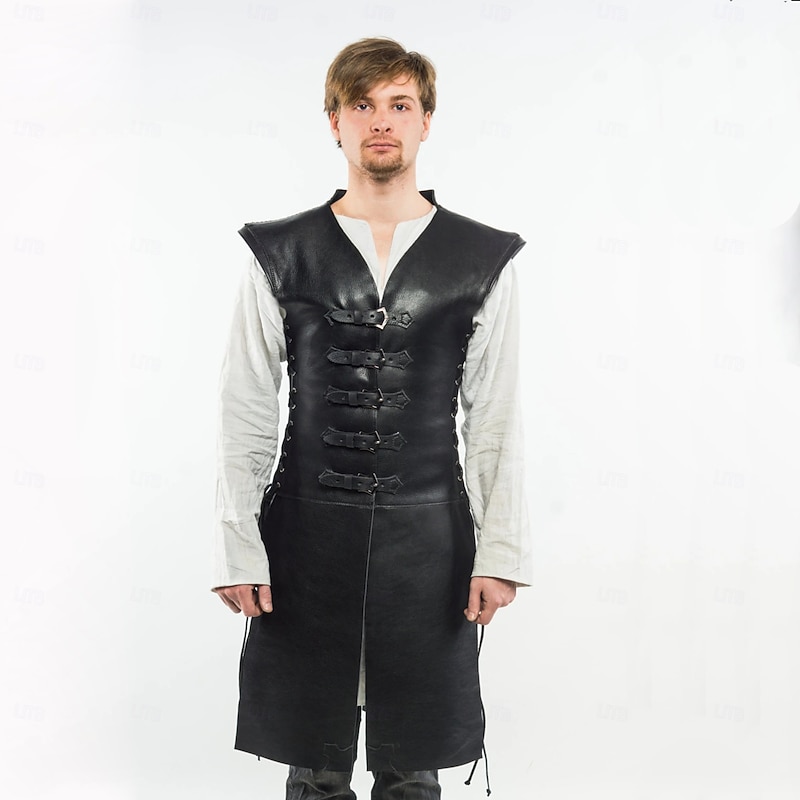 Retro Vintage Medieval Renaissance Armor Masquerade Chest Guard Rivet Solid Color Fancy Dress Men's Celtic Halloween Carnival Masquerade Carnival Performance Masquerade Adults' Vest
