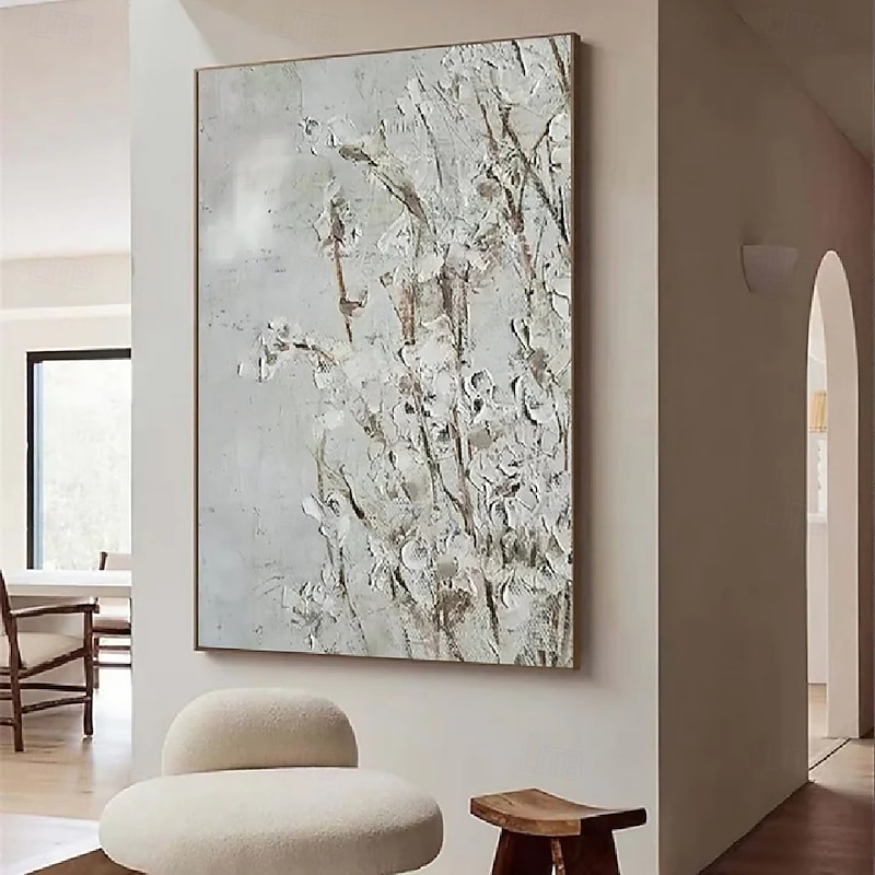 Large Flower Landscape Oil Painting On Canvas hand painted Pastel Floral Painting handmade Spring Flower Scenery Painting Large Wall Art painting for Living Room Decor4