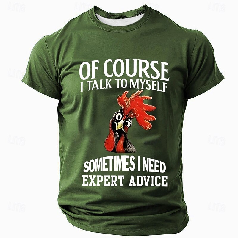 Men's Animal Funny T Shirt Short Sleeve T shirt 3D Print Crew Neck Shirt Fashion Exaggerated Daily Party Street Casual Black Red Blue Summer Spring All Seasons Clothing Apparel S M L XL XXL XXXL