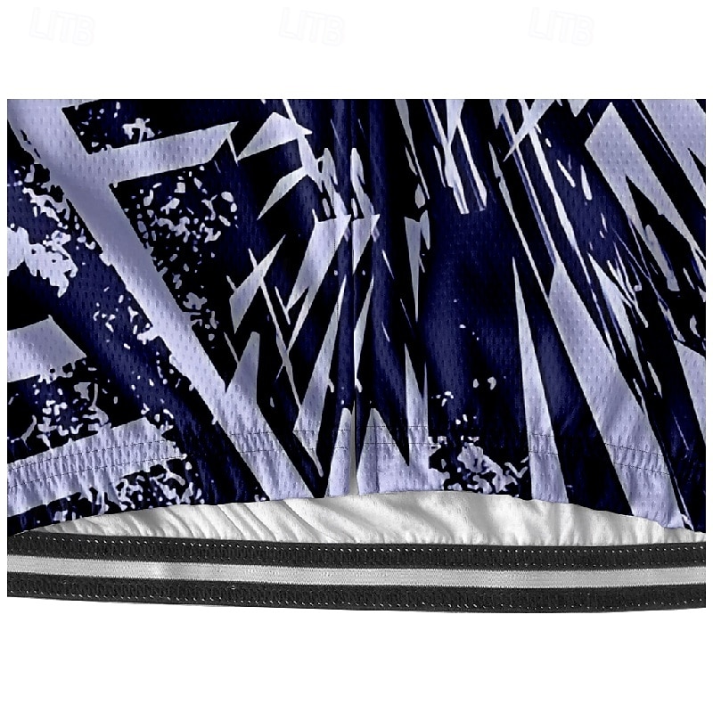 Men's Cycling Jersey Geometric Short Sleeve Bike Tee Tshirt Jersey with 3 Rear Pockets Mountain Bike MTB Quick Dry Anatomic Design Wicking Breathable Sports Purple Clothing Apparel4