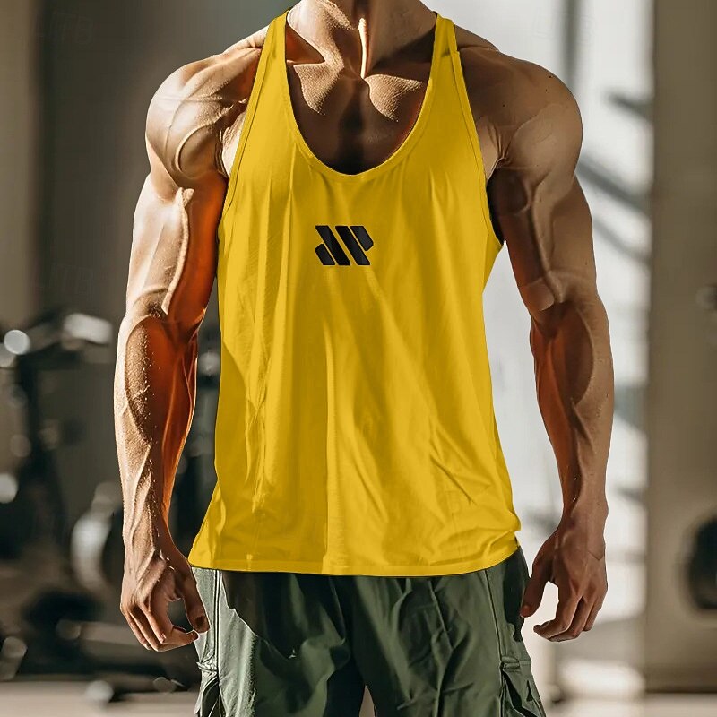 Men's Tank Top Vest Sleeveless Shirt Gym Muscle Tee Sleeveless U Neck Summer Plain Fashion Classic Comfortable Print Casual Sports Holiday Black White Yellow Top Tee for Men3