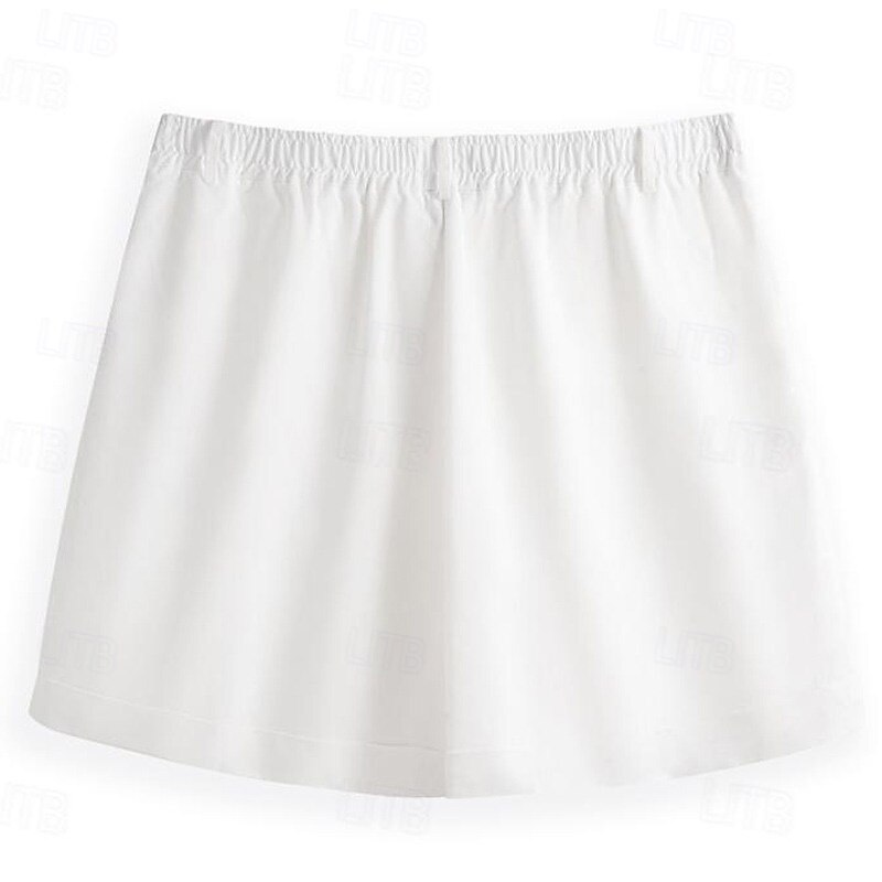 Men's Shorts Linen Shorts Summer Shorts Beach Shorts Buttons Elastic Waist Straight Leg Plain Comfort Breathable Knee Length Casual Daily Holiday Vacation Fashion White Khaki4