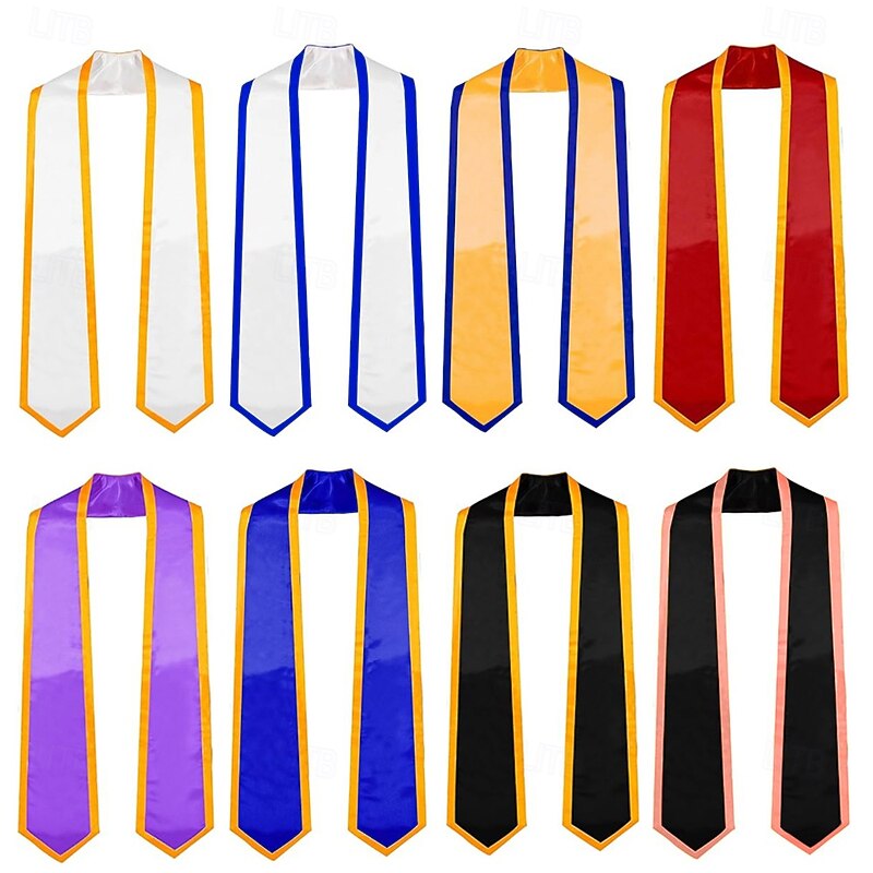 Unisex Graduation Stole, Plain Graduation Sash, Honor Stole for Students, Satin Graduation Stole, Honor Ceremony Sash, 72-Inch Adult Graduation Honor Stole, Double-Layered Graduation Gown Scarf
