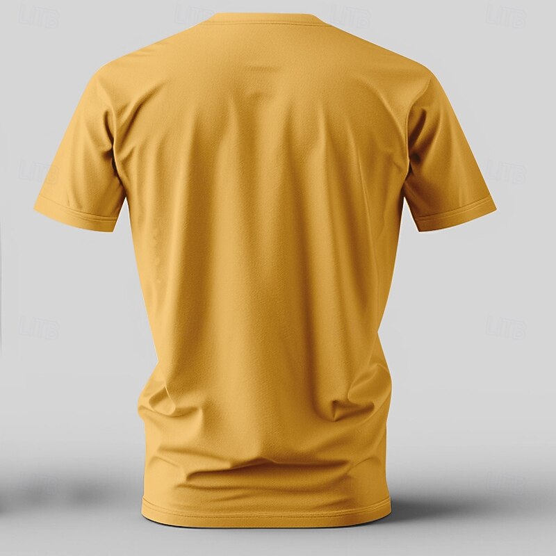 Men's Animal Funny T Shirt Short Sleeve T shirt 3D Print Crew Neck Shirt Exaggerated Designer Party Holiday Yellow Gray Summer Spring Clothing Apparel S M L XL XXL XXXL3