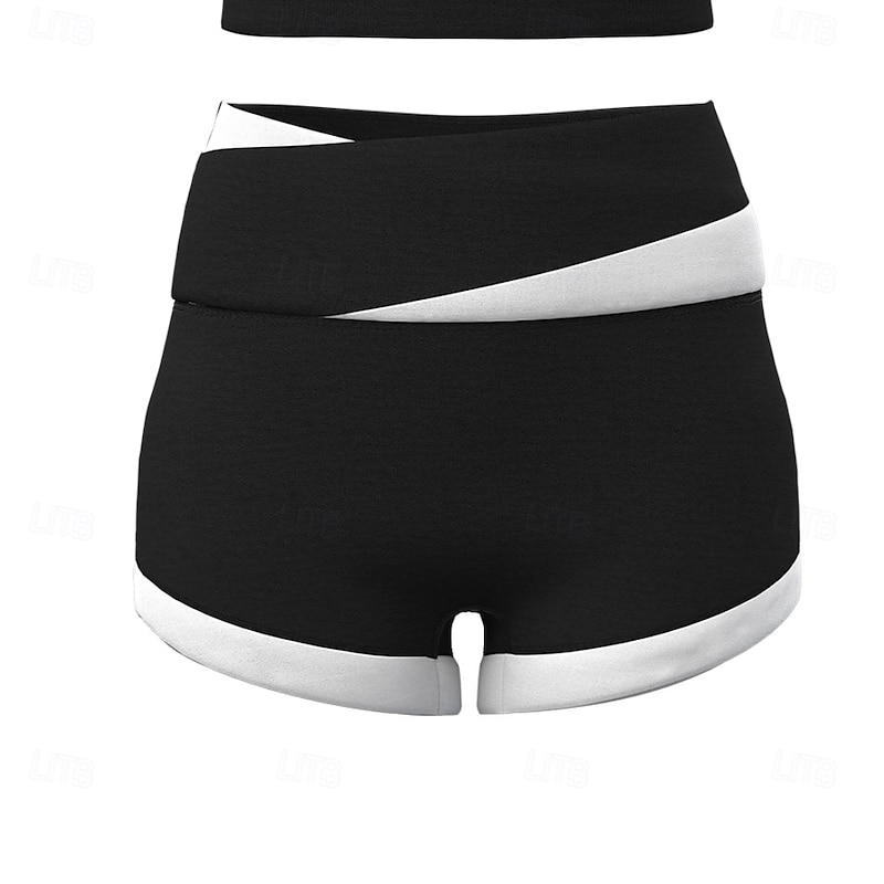Women's Gym Shorts Yoga Shorts Workout Shorts Criss Cross Waist High Waist Pilates Gym Workout Workout Shorts Solid Color Black Khaki Gray Sports Activewear Stretchy Slim4