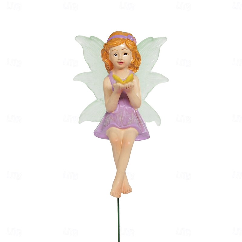 Flower Fairy Resin, Fairy Garden Resin, Fairy Figurines for Outdoor Garden Yard Lawn Supplies Home Decor4