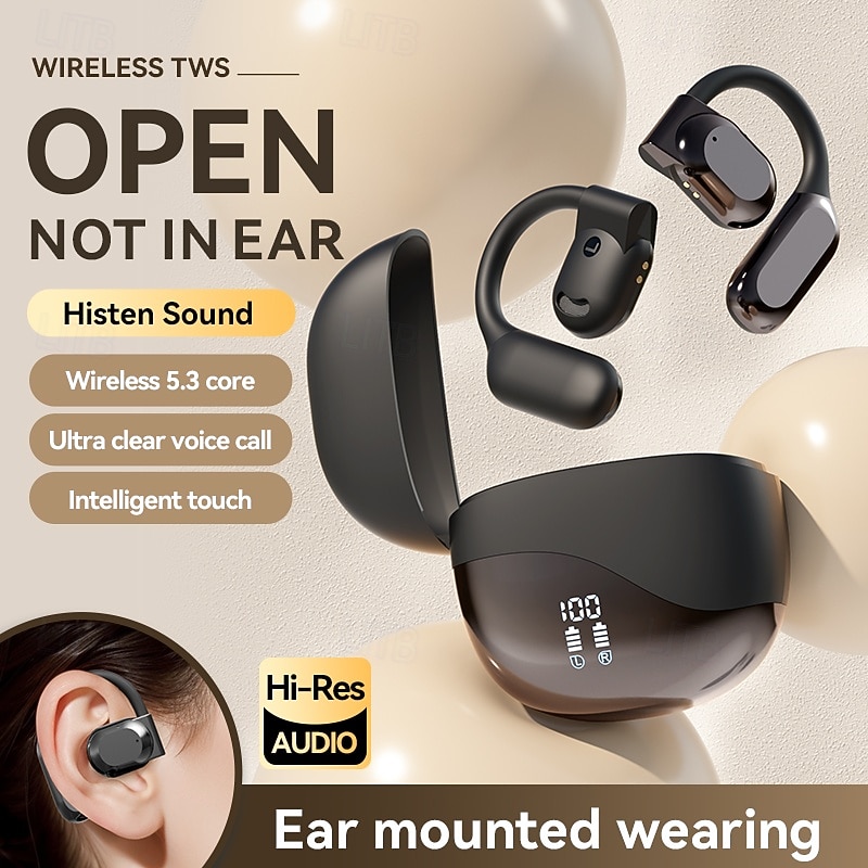 M62 Hands Free Telephone Driving Headset Ear Hook Bluetooth 5.3 Ergonomic Design Stereo Surround sound for Apple Samsung Huawei Xiaomi MI  Yoga Fitness Gym Workout Mobile Phone