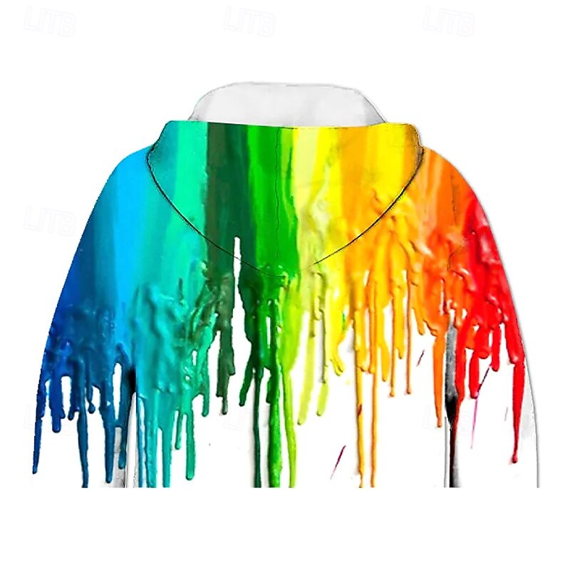 Kids Boys' Hoodie Long Sleeve Rainbow 3D Print Rainbow Daily Indoor Outdoor Active Basic 2-12 Years / Fall / Winter / Spring4