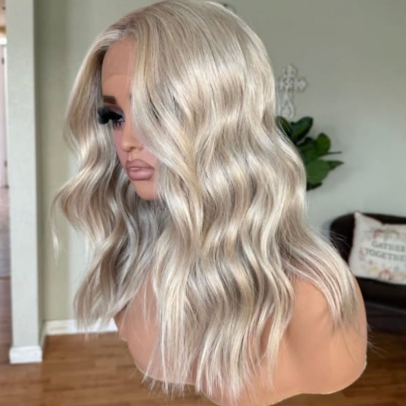 Remy Human Hair 5x5 Closure 13x4 Lace Front Wig Short Bob Brazilian Hair Wavy Multi-color Wig 130% 150% Density with Baby Hair Highlighted / Balayage Hair Natural Hairline 100% Virgin Glueless For4