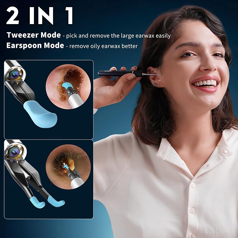 Bebird NOTE5 Ear Wax Removal Tool Camera Endoscope, 3Light Modes H-Speed WiFi 6Axis Intelligent Gyroscope Safe Professional 1080p Smart Visual Ear Cleaner with Camera2
