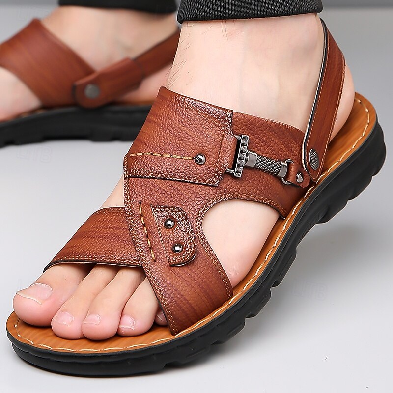 Men's Stylish Sandals with Buckle Closure and Durable Sole, Suitable for Summer Events and Daily Use3