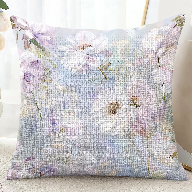 Floral Decorative Toss Pillows Cover 1PC Soft Square Couch Cushion Case Pillowcase for Bedroom Livingroom Sofa Chair3