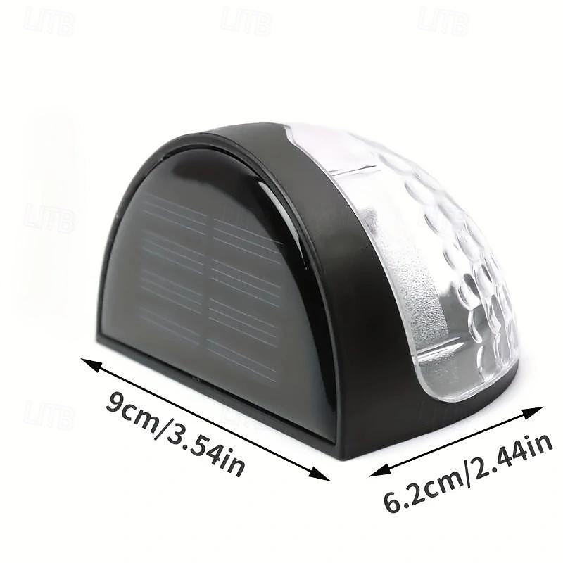 4 Pcs Outdoor Waterproof Solar Wall Light Courtyard Garden Fence Staircase Wall Balcony Fence Lighting White Light Warm Radiant Light4