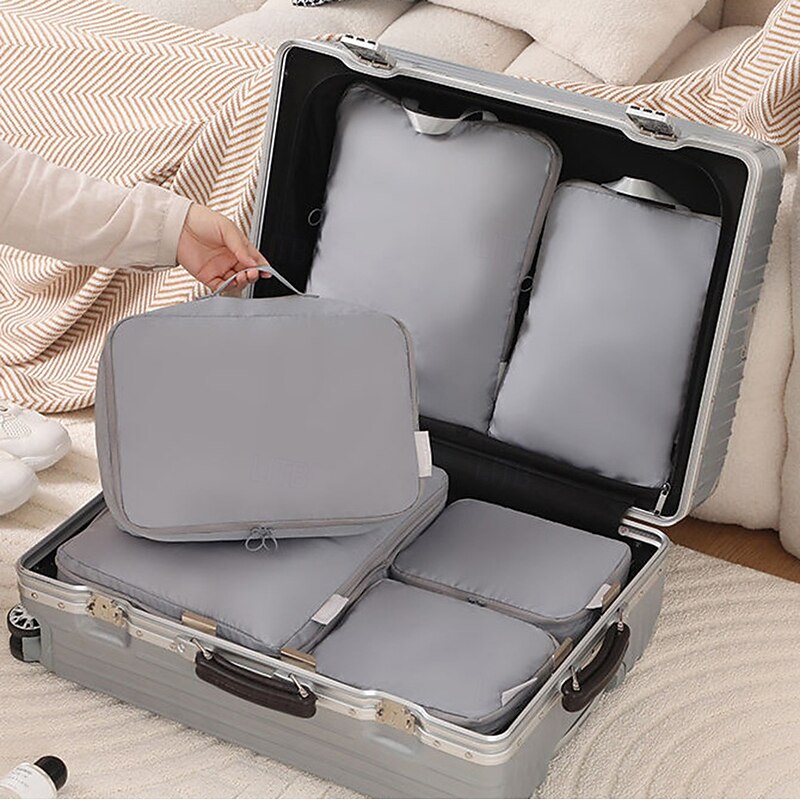 Compression Packing Cubes Set for Travel Luggage Storage and Organizer Space Savers, Clothes, Shoes, Underwear, and Accessories4