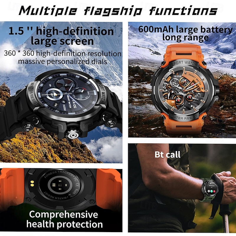 696 YDT90 Smart Watch Fitness Tracker ECG PPG Bluetooth Call Reminder Android iOS IP67 57mm 1.53