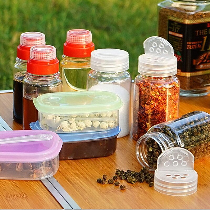 6-Piece Set Travel Spice Kit Spice Containers for Camping Portable Spice Kit Camping Salt Pepper Shakers Camping Spice Containers Seasoning Storage with Bag for Home Kitchen Camping BBQ Traveling3