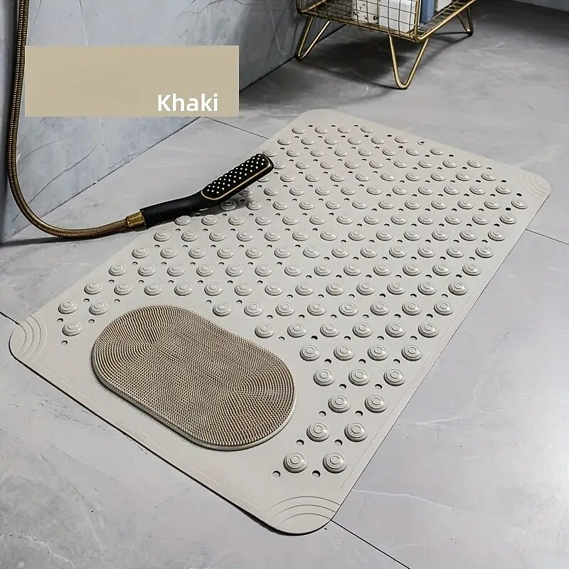 1pc Bathroom Rubber Non-slip Mat - Shower Foot Mat With Draining Holes & Suction Cups - For Bathroom Kitchen Laundry & Bedroom - Suitable for Wet Surfaces - Perfect Gift for Housewarming4