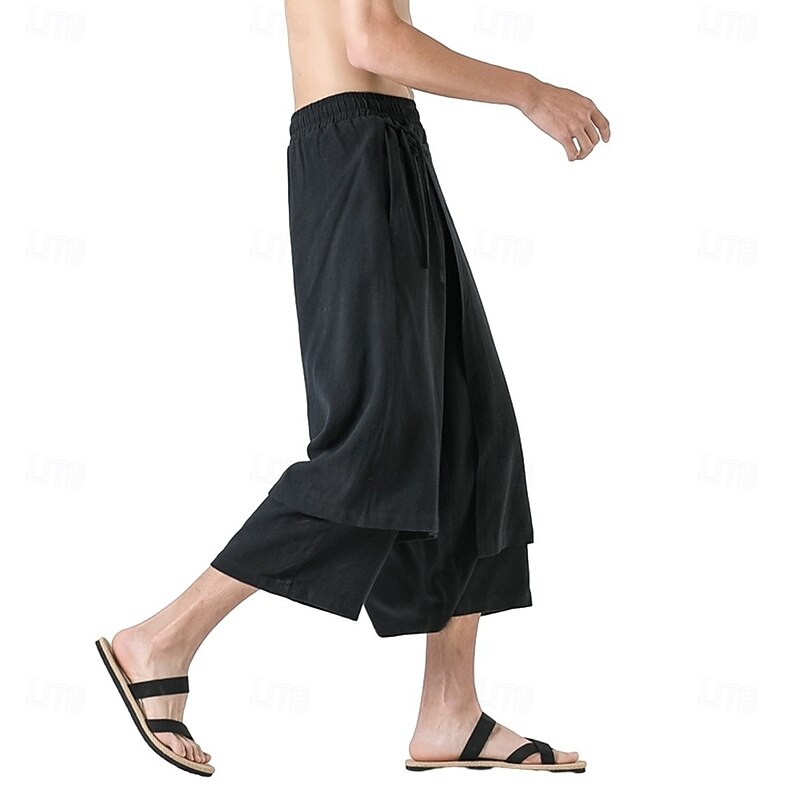 Retro Vintage Medieval Renaissance Pants Wide Leg Pants Pirate Fancy Dress Men's Vacation Casual Daily Ren Faire Adults' Pants Spring & Summer3