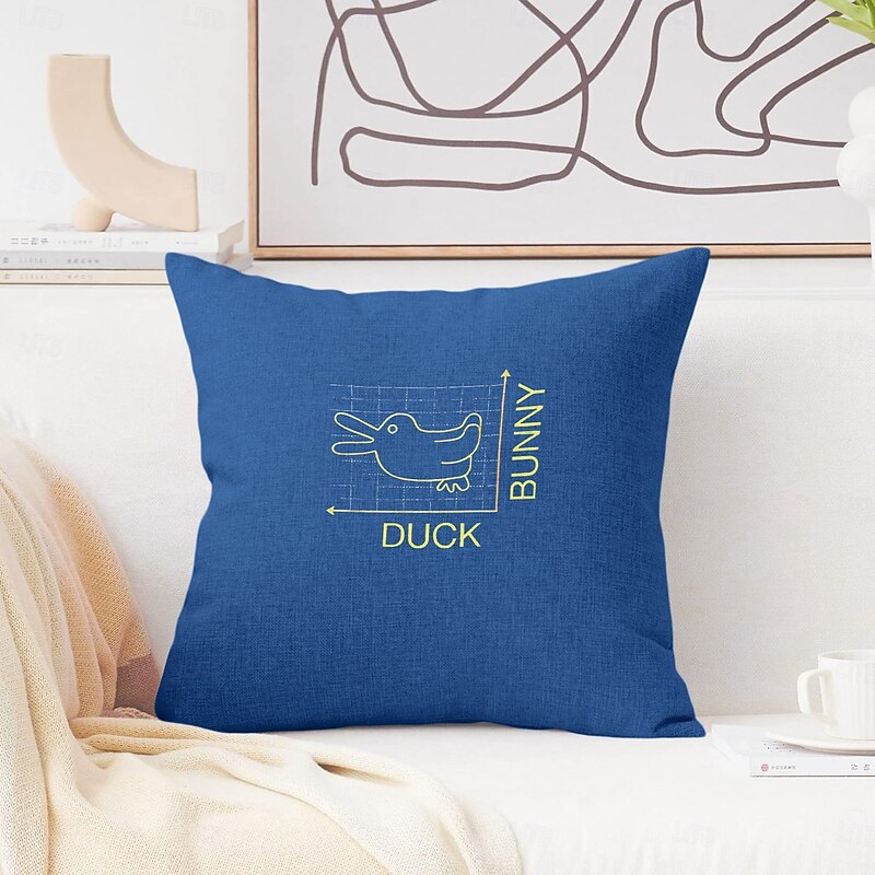 Easter Decorative Toss Pillows Cover 1PC Funny Rabbit Soft Square Couch Cushion Case Pillowcase for Bedroom Livingroom Sofa Chair Black Blue Green