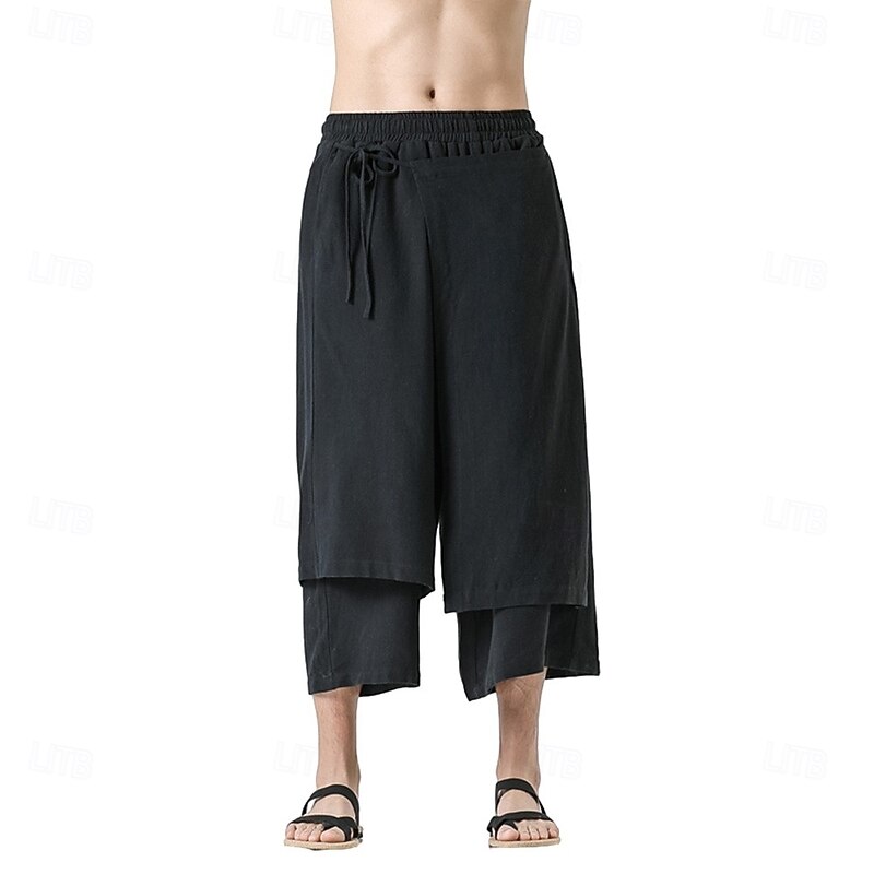 Retro Vintage Medieval Renaissance Pants Wide Leg Pants Pirate Fancy Dress Men's Vacation Casual Daily Ren Faire Adults' Pants Spring & Summer4