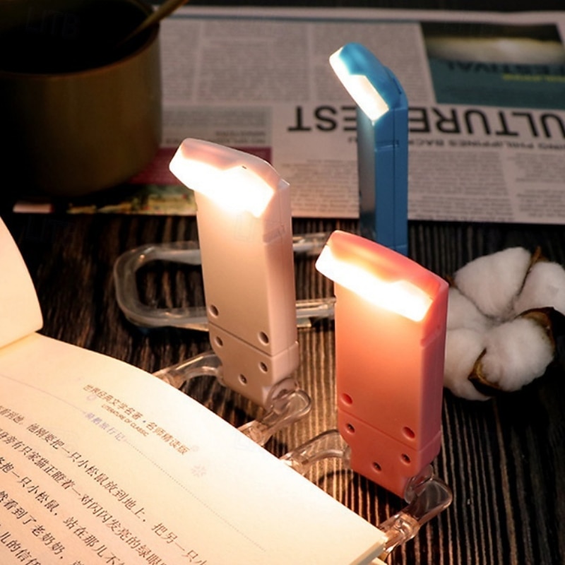 USB Rechargeable Book Light for Reading in Bed Clip-on LED Reading Lamps Portable Bookmark Lights for Kids Book Lovers Warm White Brightness Adjustable for Eye Protection (Pink White Black Blue)