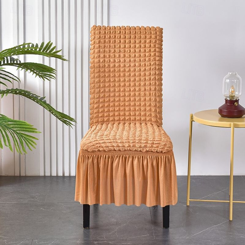 High Back Dining chair Cover For Home Polar Fleece Fabric Chair Cover Stretch Slipcovers Seat Chair Covers2