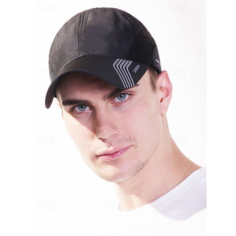 Men's Lightweight Breathable Golf Hat - Quick Dry Sports Cap with Mesh Panel, UV Protection, Adjustable for Outdoor Activities, Running, Tennis and Golf3