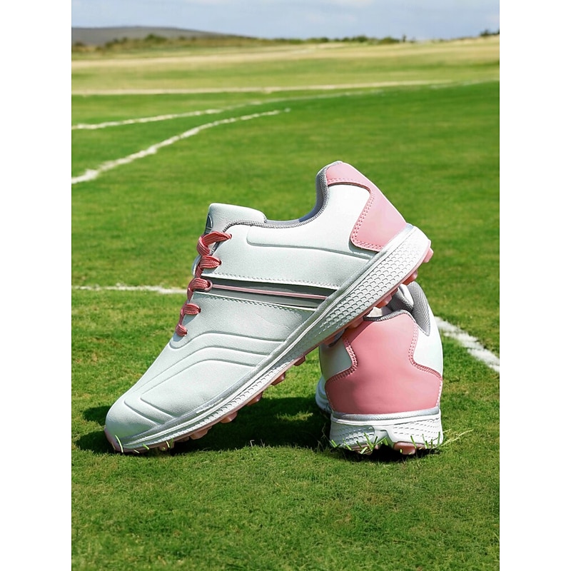 Sophisticated White and Pink Women's Golf Shoes - Sleek Design with Superior Traction, Ideal for All-Day Comfort on the Golf Course4