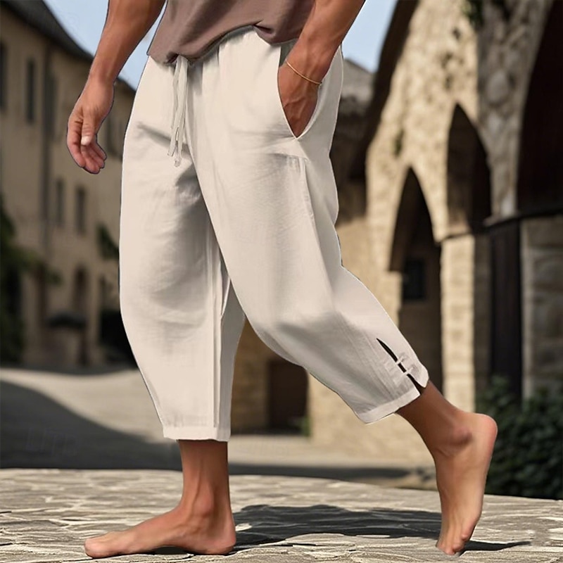 Retro Vintage Medieval Renaissance Pirate Pants Pirate Viking Solid Color Fancy Dress Men's Pirate Vacation Casual Daily LARP Adults' Pants Spring & Summer