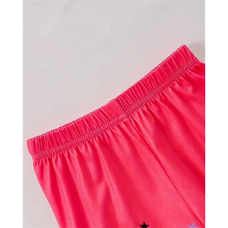 Girls' 3D Unicorn Pajama Sets Tee & Pants Pajama Sets Short Sleeve 3D Print Summer Spring Active Basic Kids 4 years+ Crew Neck Home Daily Regular Fit4